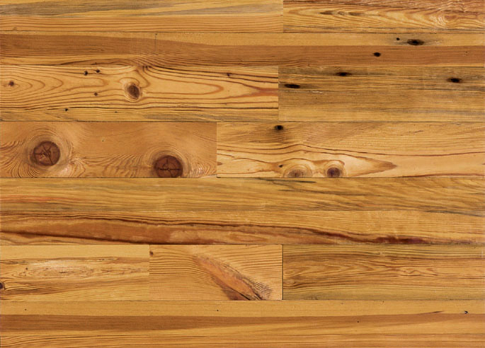 Antique Reclaimed Heart Pine Solid Wood Flooring, Cottage Grade